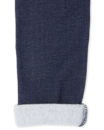 Legging doublé en molleton imitation denim pour fille