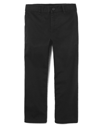 Pantalones chinos elásticos de uniforme para niños - BLACK