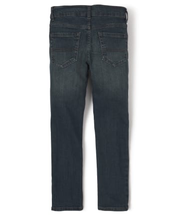 Boys Husky Basic Straight Jeans The Children s Place DRY INDIGO