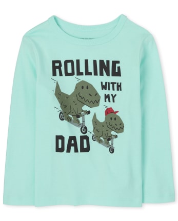 Camiseta estampada Dino Dad para bebés y niños pequeños