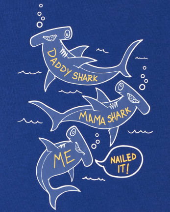 Baby And Toddler Boys Shark Family Graphic Tee
