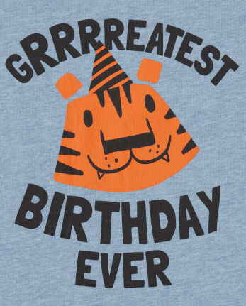 Camiseta con estampado de tigre de cumpleaños para niños pequeños