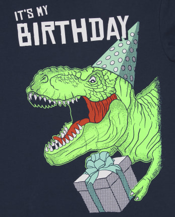 Camiseta con gráfico de dinosaurio de cumpleaños para niños