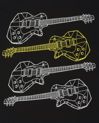 Camiseta con estampado de guitarras para niños