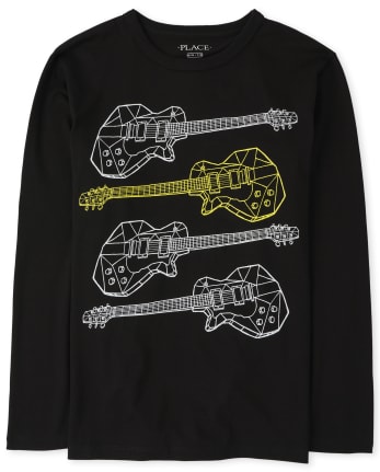 Camiseta con estampado de guitarras para niños