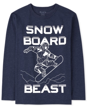 Boys Snow Board Graphic Tee