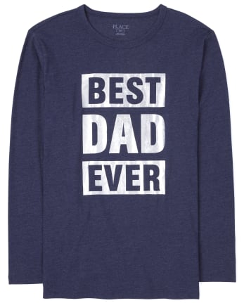 De vez en cuando comercio Teleférico Camiseta de manga larga familiar a juego con estampado "Best Dad Ever" para  hombre | The Children's Place - S/D EVEBLU
