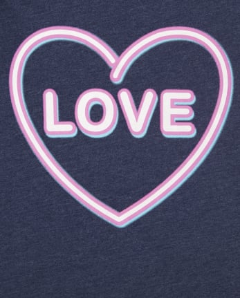 Camiseta con estampado de amor para niñas