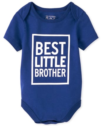 Baby Boys Best Little Brother Graphic Bodysuit
