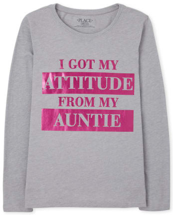 Camiseta estampada My Auntie para niñas