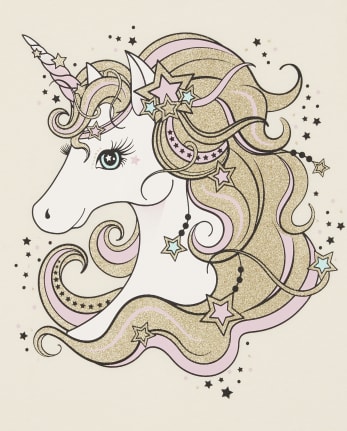 Girls Unicorn Star Graphic Tee