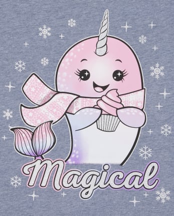 Girls Magical Narwhal Graphic Tee