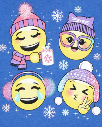 Girls Winter Emojis Graphic Tee