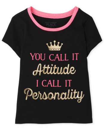 Baby And Toddler Girls Attitude Graphic Tee
