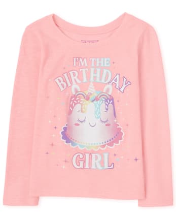Camiseta gráfica de cumpleaños para bebés y niñas pequeñas