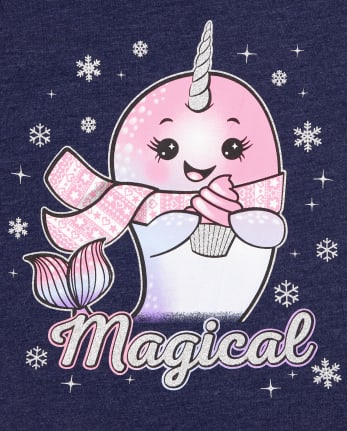 Camiseta gráfica Magical Narwhal para bebés y niñas pequeñas