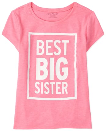 Girls Best Big Sister Graphic Tee