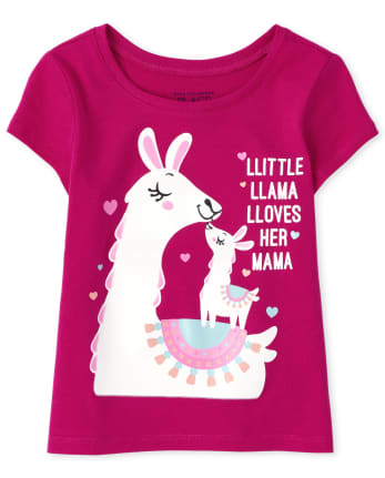 Baby And Toddler Girls Llama Mama Graphic Tee
