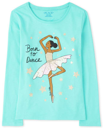 Camiseta estampada para niñas Born To Dance