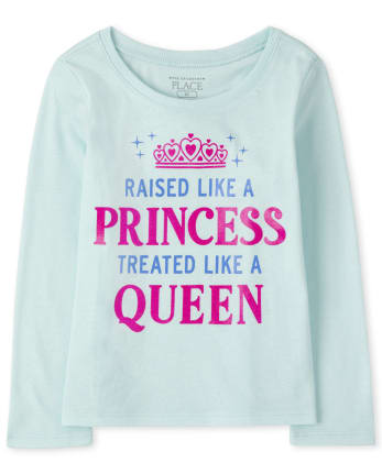 Camiseta con estampado de princesa reina para bebés y niñas pequeñas