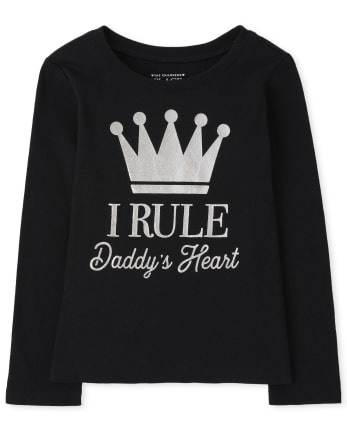 Baby And Toddler Girls Daddy's Heart Graphic Tee