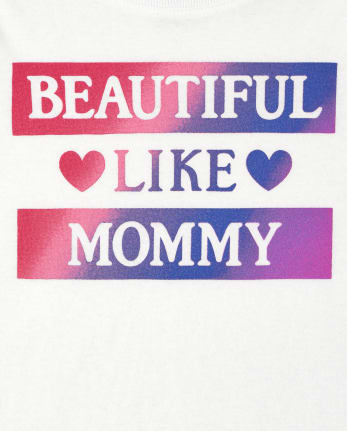 Camiseta estampada para bebés y niñas pequeñas Beautiful Like Mommy