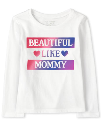Camiseta estampada para bebés y niñas pequeñas Beautiful Like Mommy