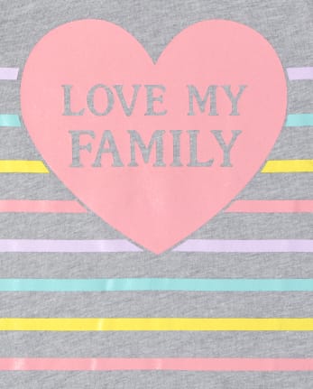 Camiseta gráfica Love My Family para bebés y niñas pequeñas