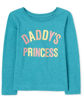 Camiseta con estampado de princesa de papá para bebés y niñas pequeñas