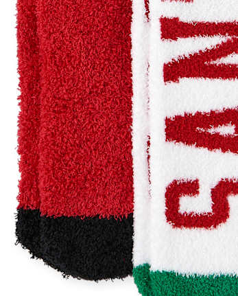 Lot de 2 paires de chaussettes confortables Team Santa unisexe pour adulte