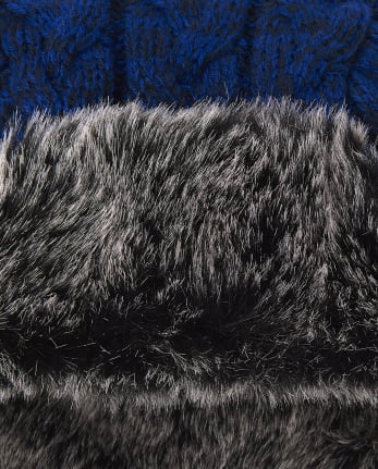 Boys Cable Knit Trapper Hat