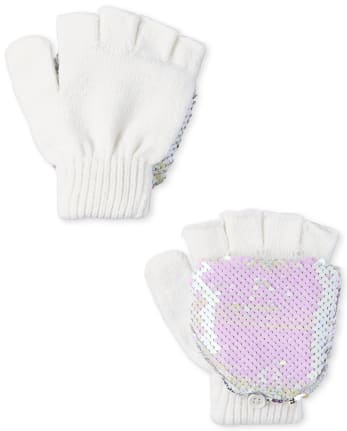 Girls Flip Sequin Gloves