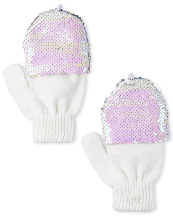Girls Flip Sequin Gloves