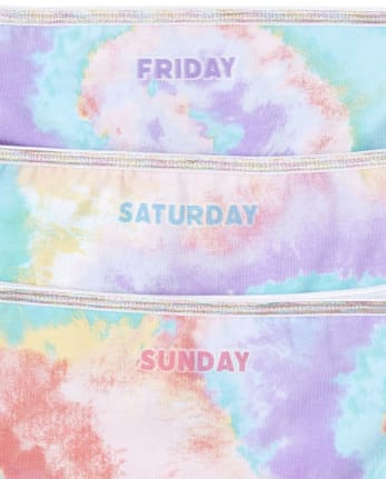 Girls Tie Dye Days Of The Week Hipster Underwear 7-Pack