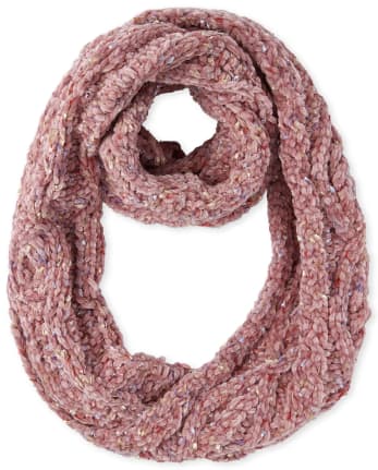 Girls Chenille Cable Knit Infinity Scarf