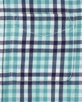 Boys Plaid Poplin Button Down Shirt
