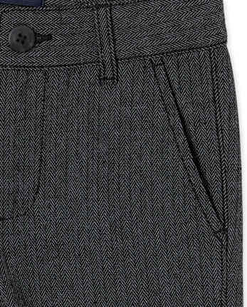 Boys Herringbone Skinny Dress Pants