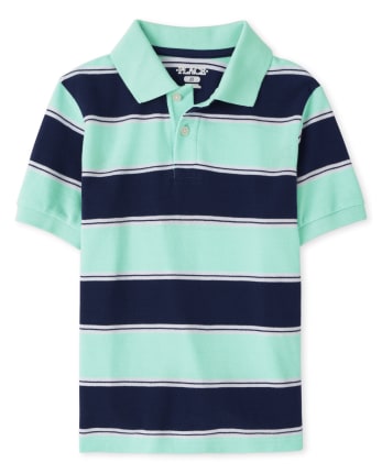 Boys Striped Pique Polo