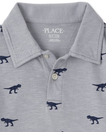Boys Print Jersey Polo