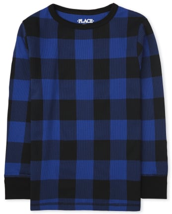 Boys Buffalo Plaid Thermal Top