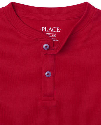 Camiseta térmica con cuello henley para niños