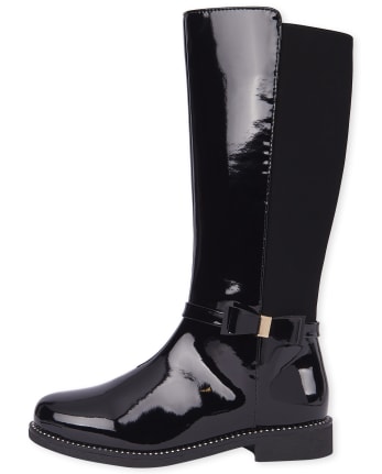 My Generation Black Patent High Heel Mid-Calf Boots
