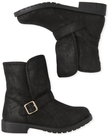Girls Faux Suede Foldover Boots