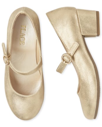 Zapatos de tacón brillante para niñas