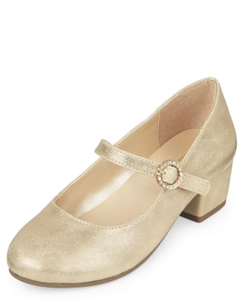 Zapatos de tacón brillante para niñas