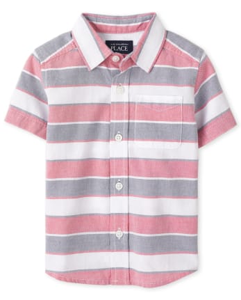 Toddler Boys Striped Oxford Button Down Shirt