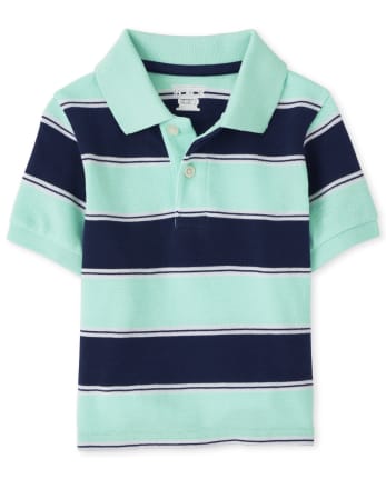 Toddler Boys Short Sleeve Striped Pique Polo | The Children's Place