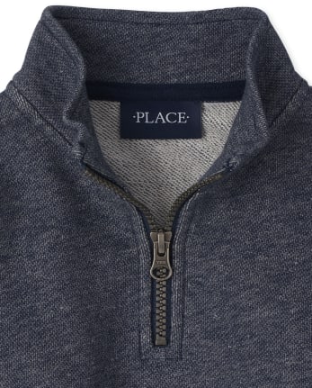 Toddler Boys Half Zip Mock Neck Pullover