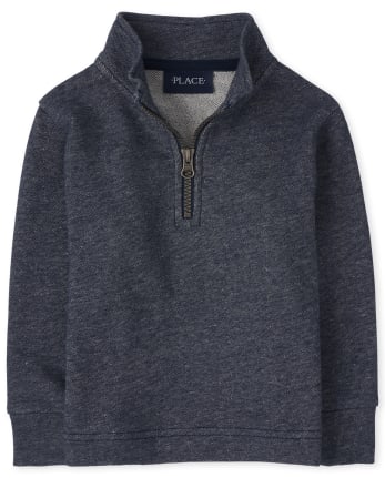 Toddler Boys Half Zip Mock Neck Pullover