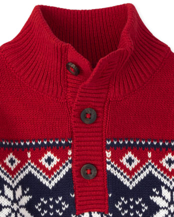 Toddler Boys Fairisle Mock Neck Sweater
